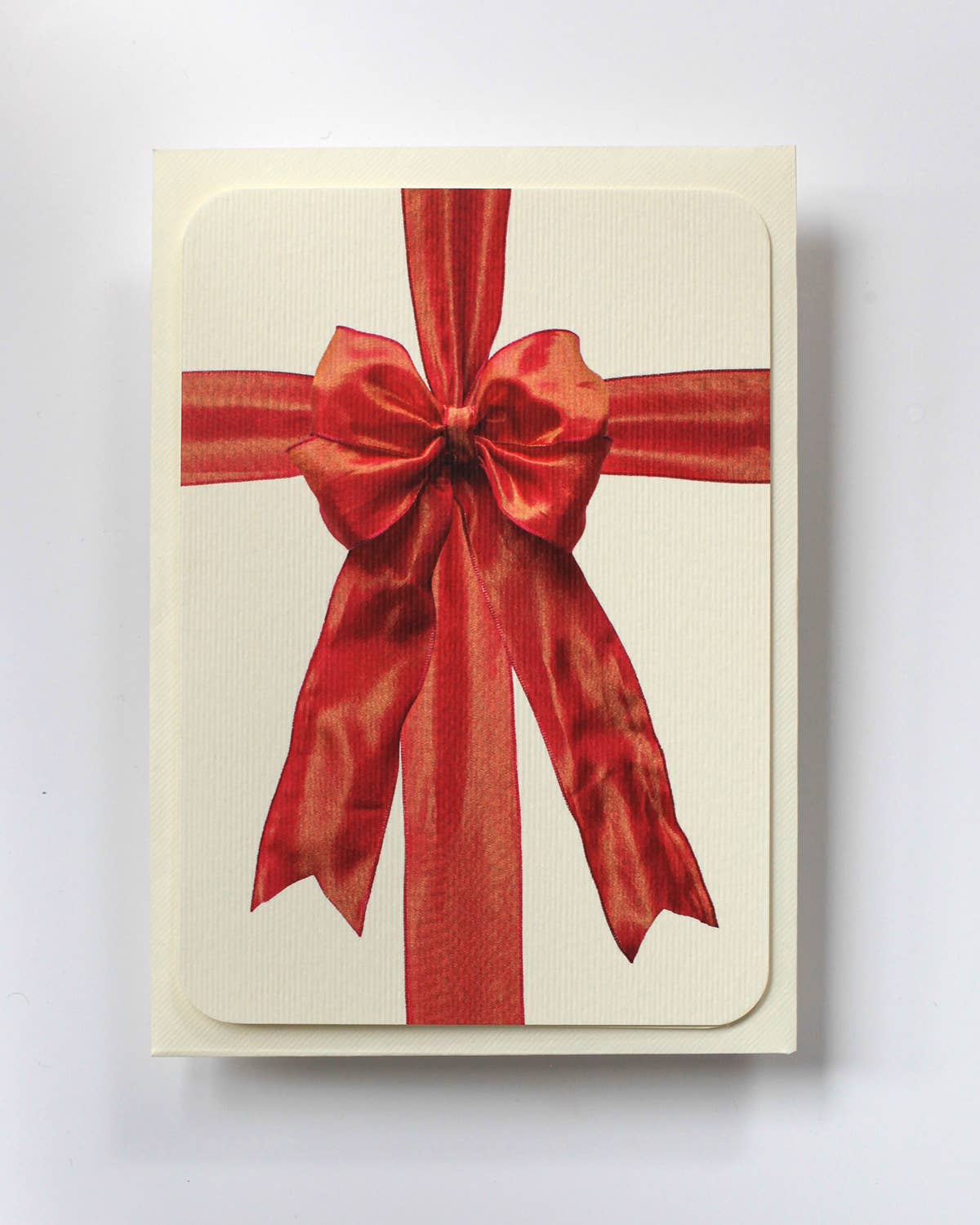 Orange Silk Organza Bow Greeting Card: Individual
