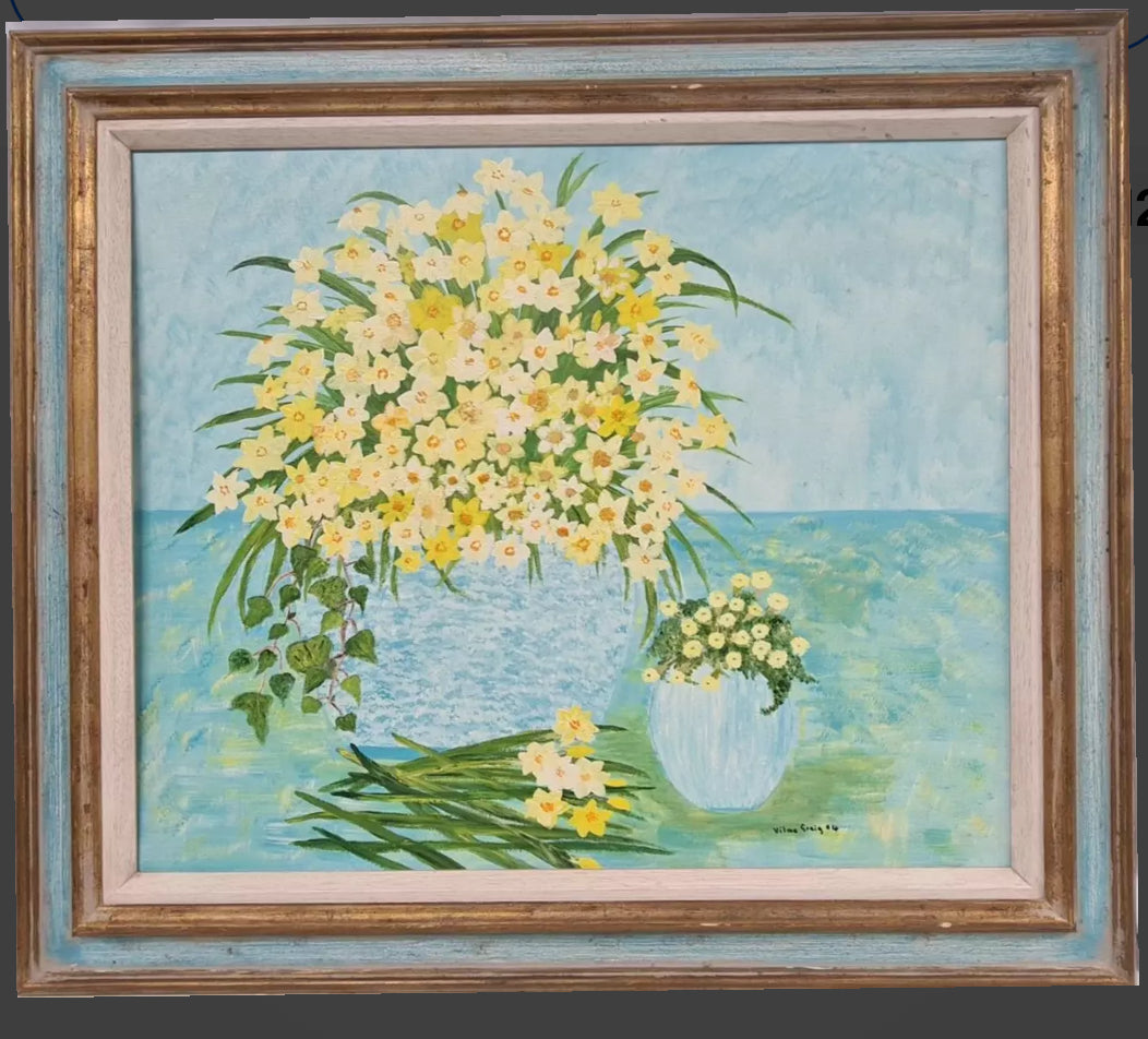 Narcissi Framed in blue