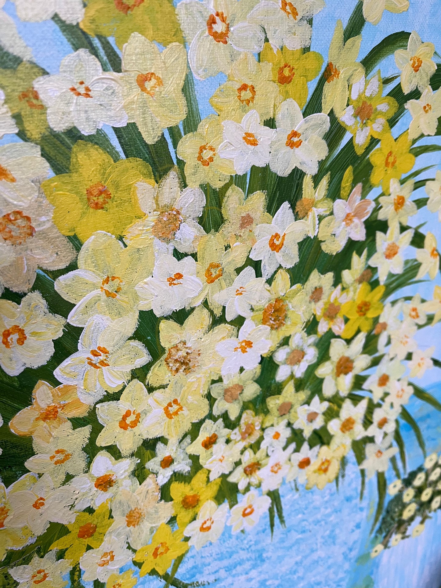 Narcissi Framed in blue