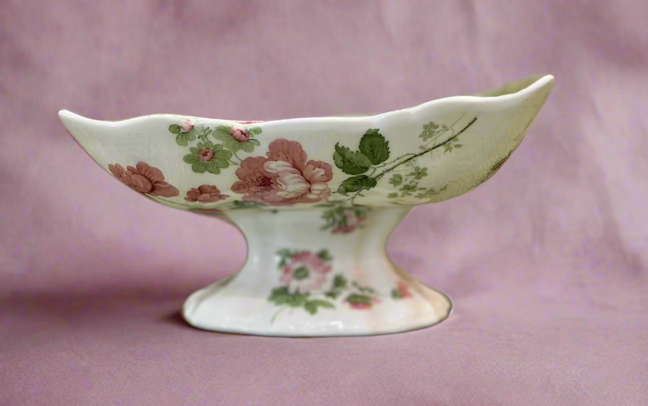 "Butterflies & Roses" Vintage footed dish.