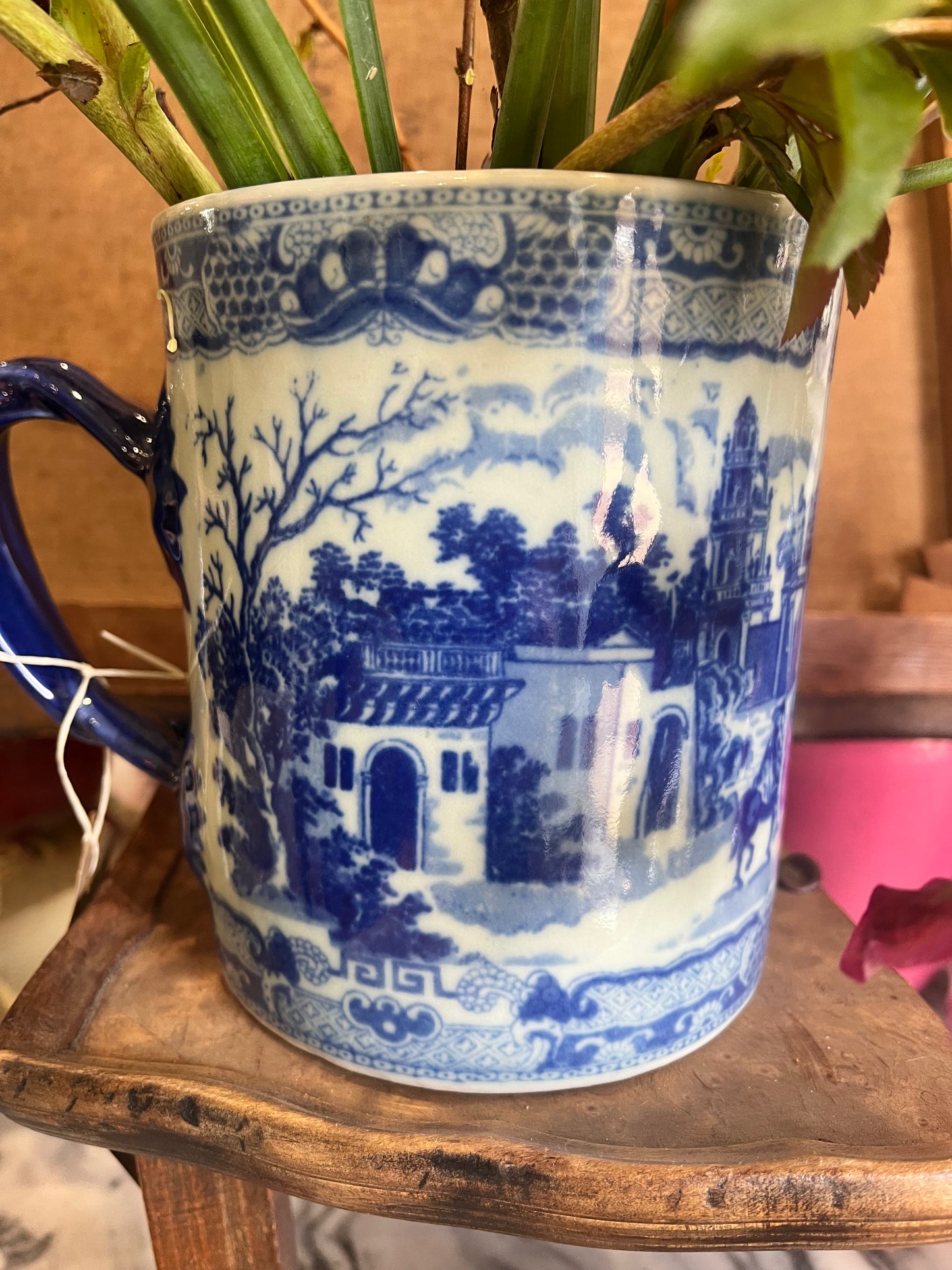 Flow Blue Oversized Victoria Ware Ironstone Mug