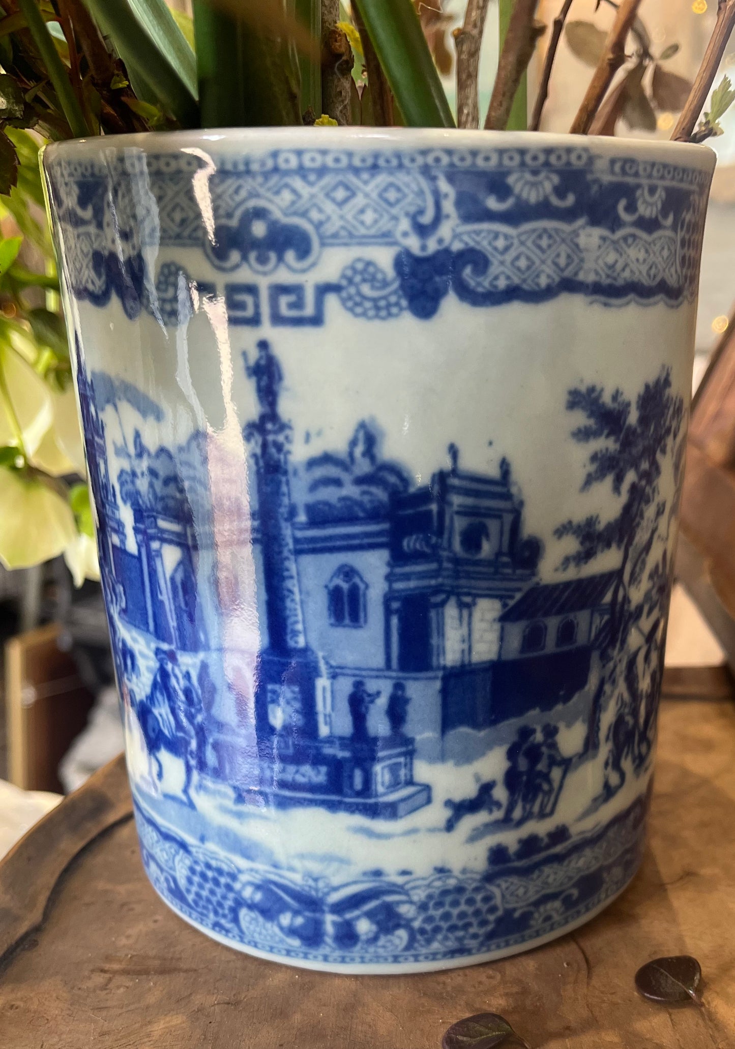 Flow Blue Oversized Victoria Ware Ironstone Mug