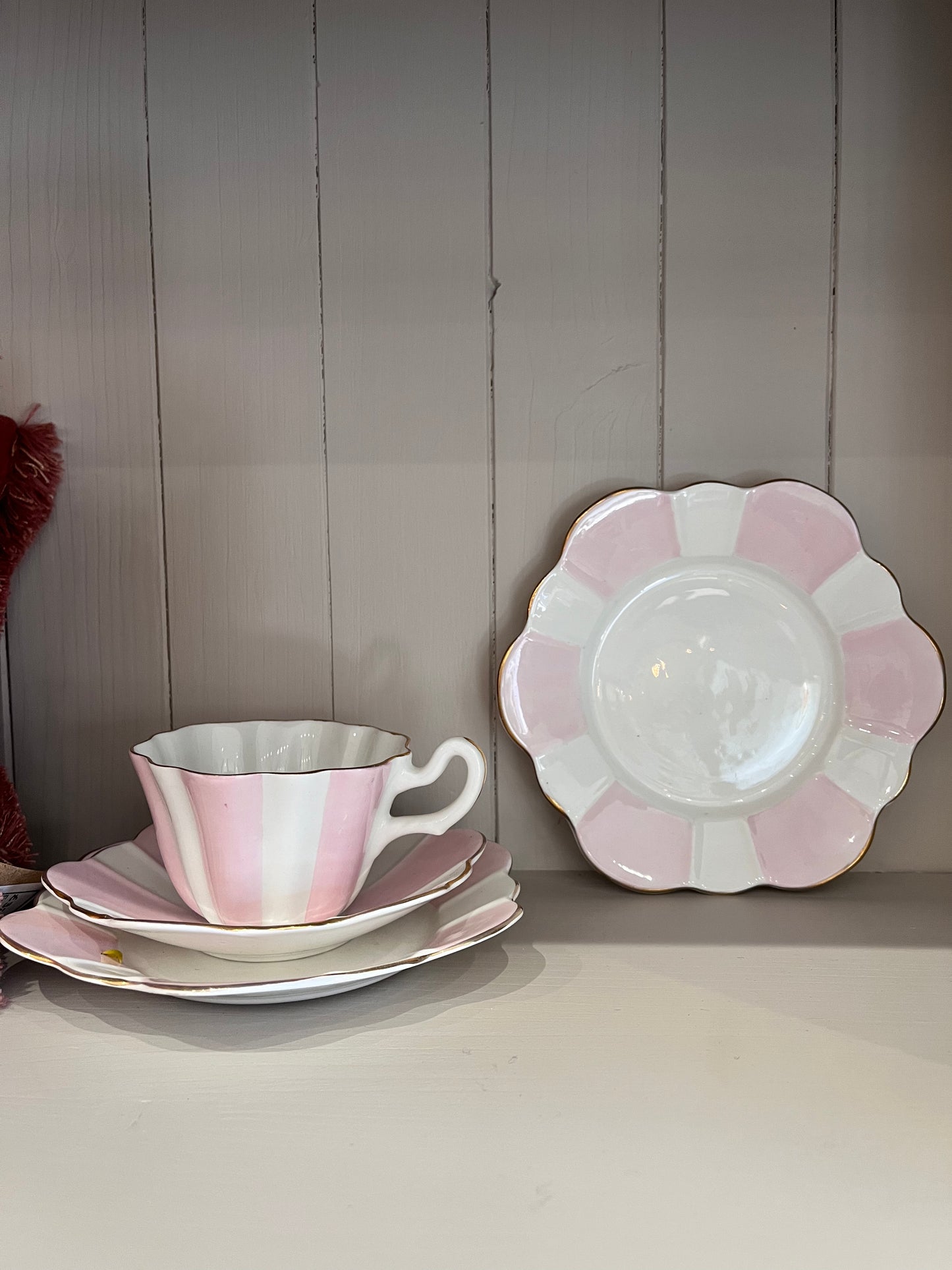 Pink Striped Tea Set x 6 *online exclusive