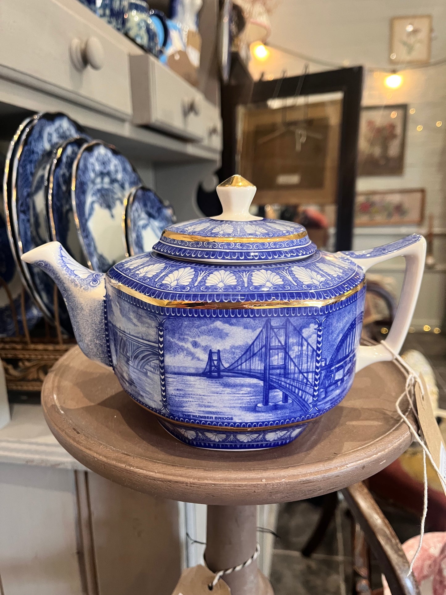 1920s Ringtons Blue & White Wade Teapot