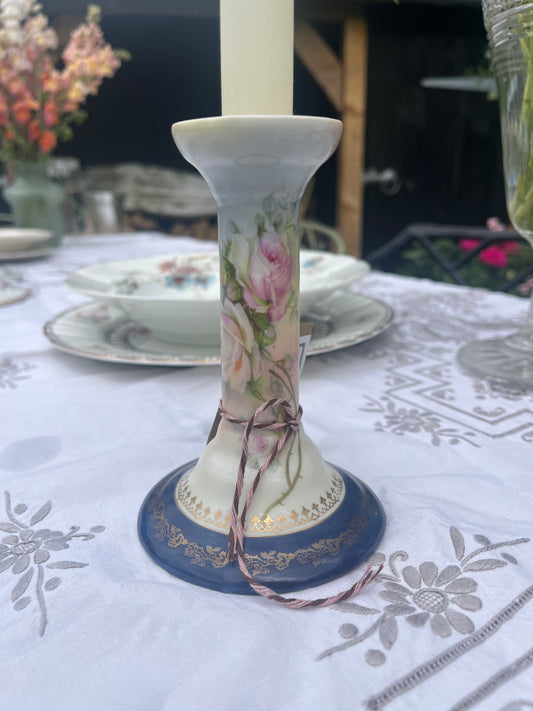 Candlestick with Cobalt Blue Base.
