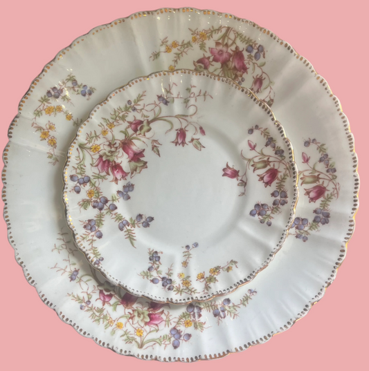 Antique Blueberries & Harebells Tea Plate Set