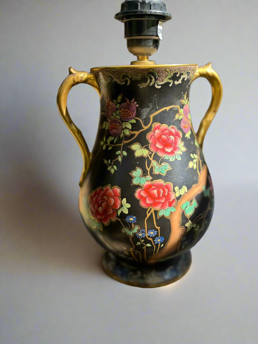 Black Chinoiserie Table Lamp