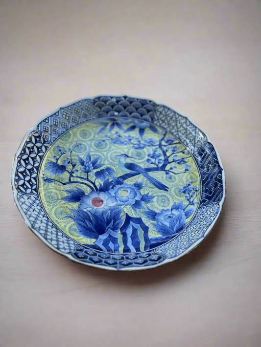 Lemon & Blue Footed Chinoiserie Plate