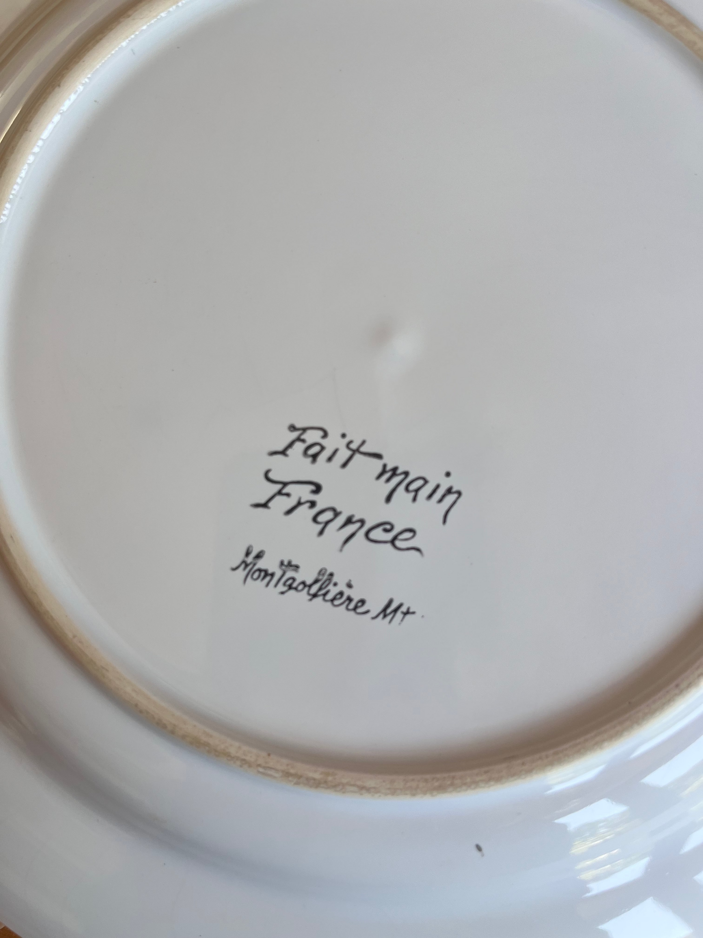 French Hand Painted Hot Air Balloon Plate Set