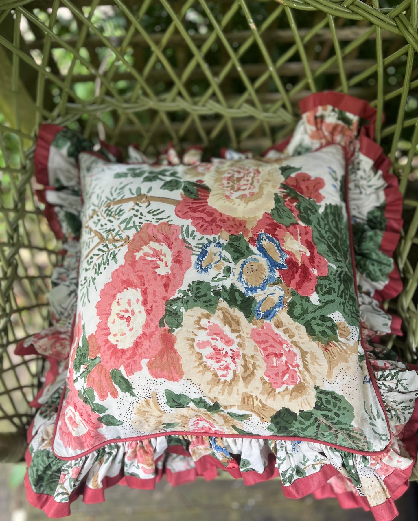 Handmade Ruffled Edge Vintage Cushions