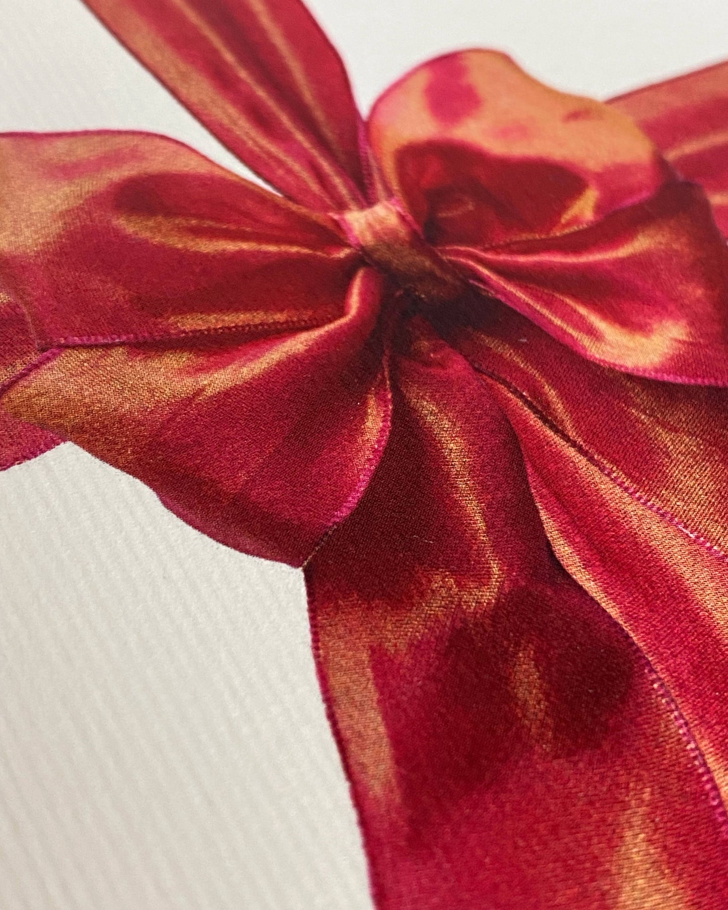 Orange Silk Organza Bow Greeting Card: Individual
