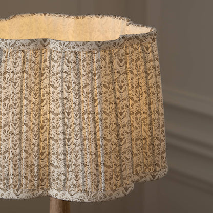 Juna Pleated Scalloped Lamp Shade Stone: Stone / 20 x 30 x 30cm