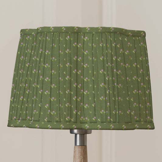 Raja Pleated Scalloped Lamp Shade Sage: Sage / 20 x 30 x 30cm