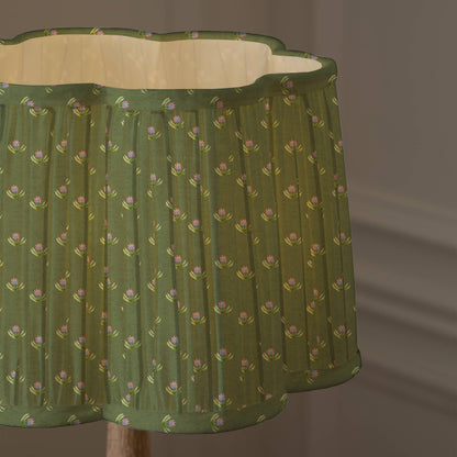 Raja Pleated Scalloped Lamp Shade Sage: Sage / 20 x 30 x 30cm