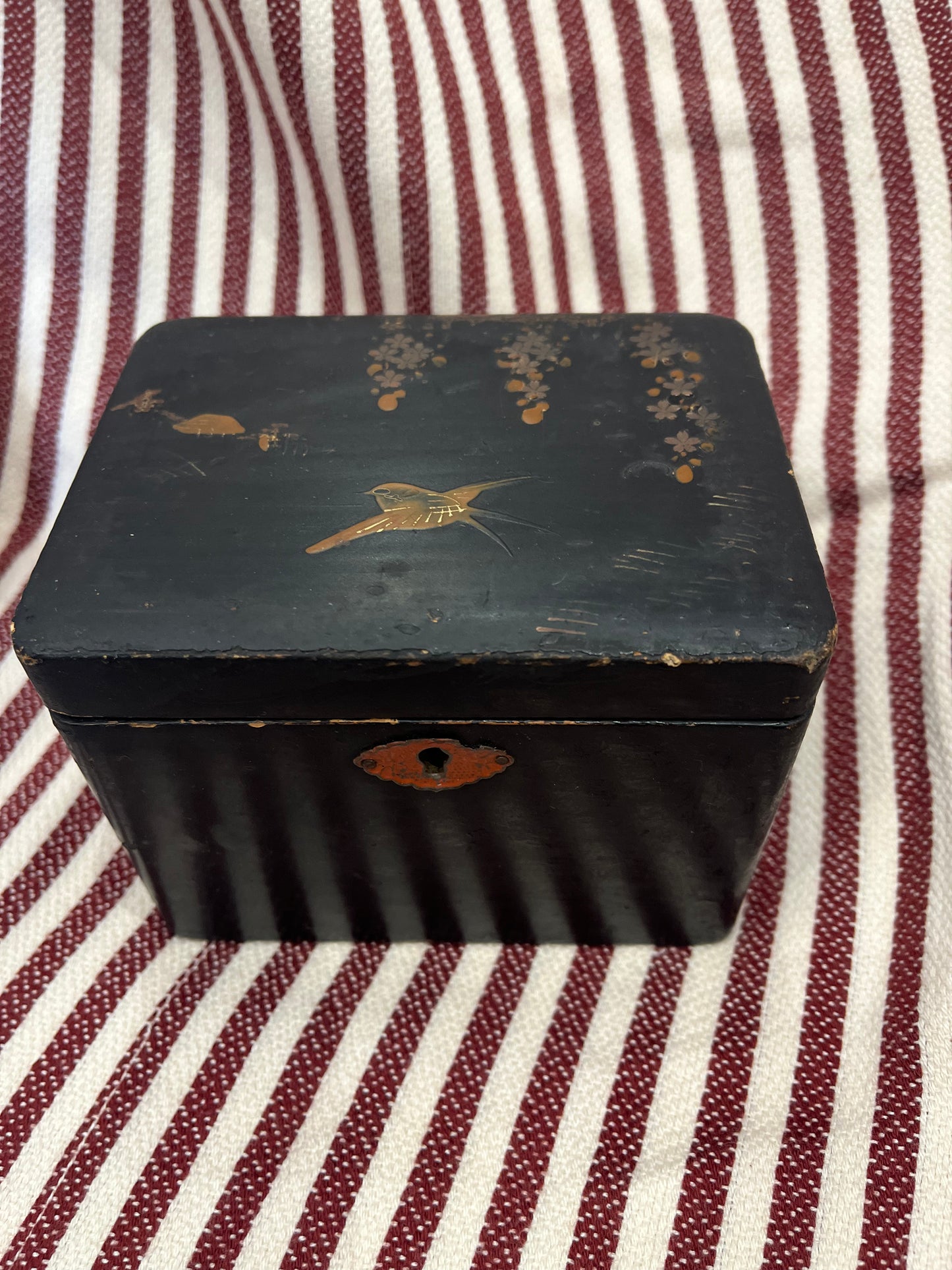 Antique Black Lacquered Caddy