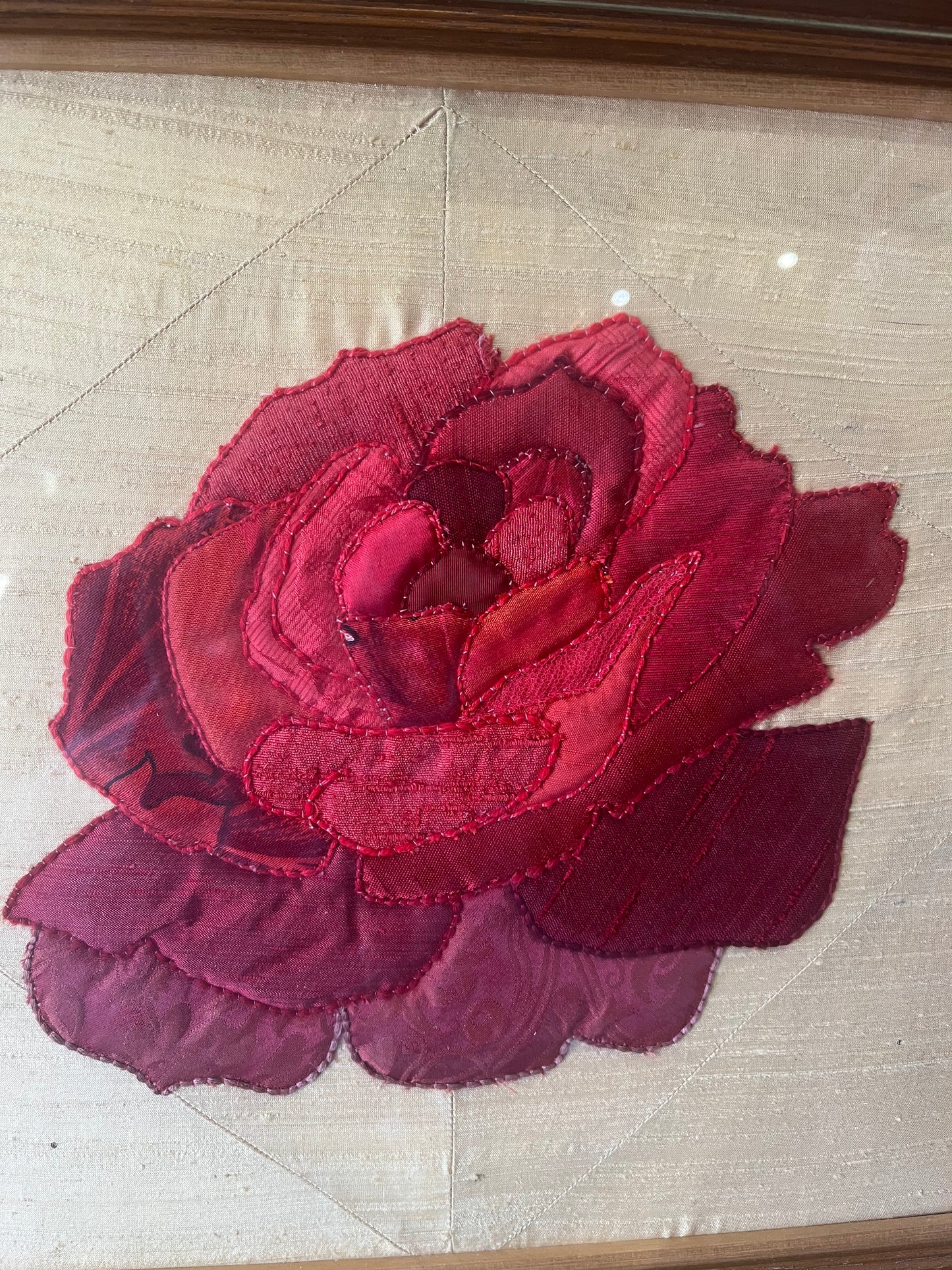 Rose Applique Framed