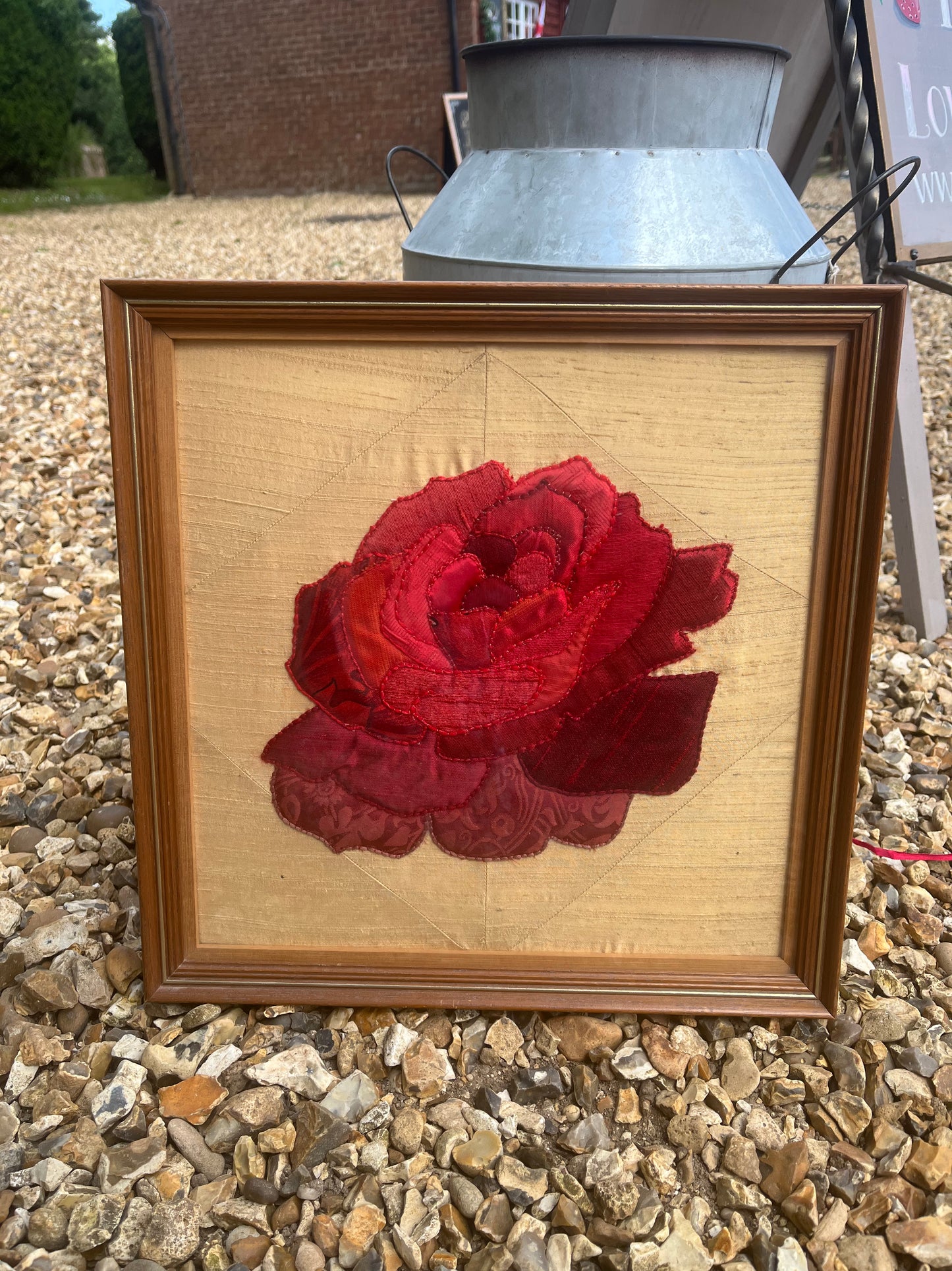 Rose Applique Framed