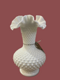 White Fentons Hobnail Vase