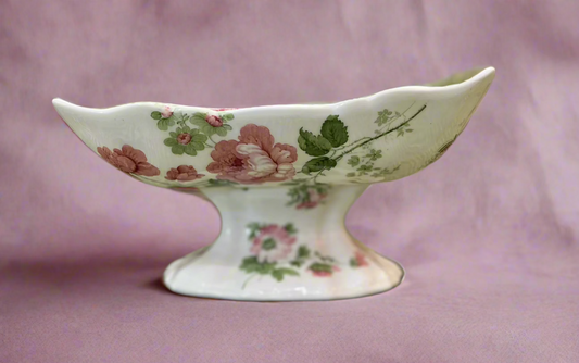 "Butterflies & Roses" Vintage footed dish.