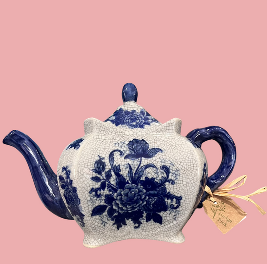 Blue Tulip Teapot