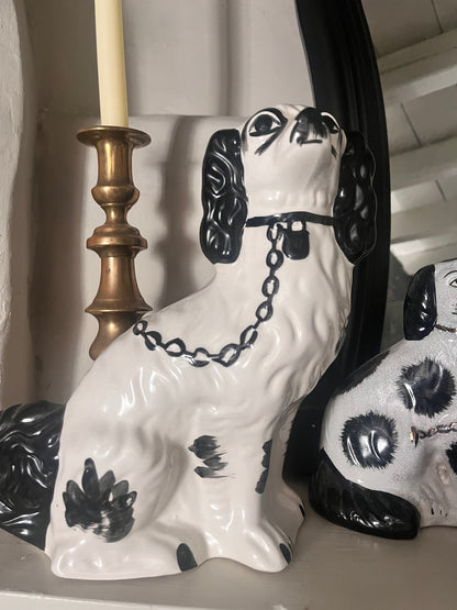 Staffordshire Dogs - Black & White Pair
