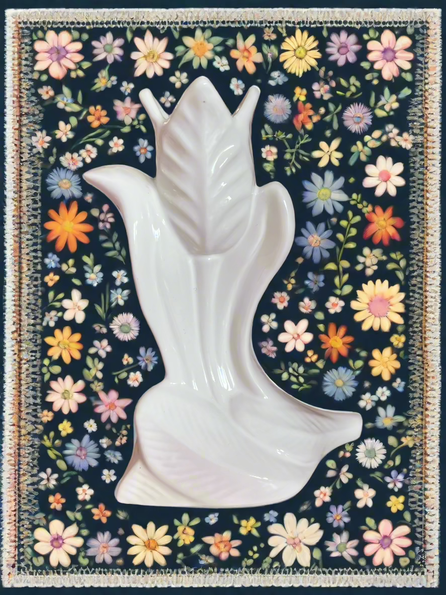 White Vintage Tulip Vase