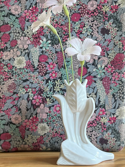 White Vintage Tulip Vase