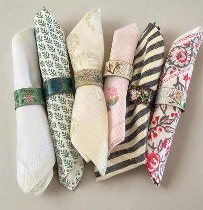 Cloisonne Style Napkin Ring Set