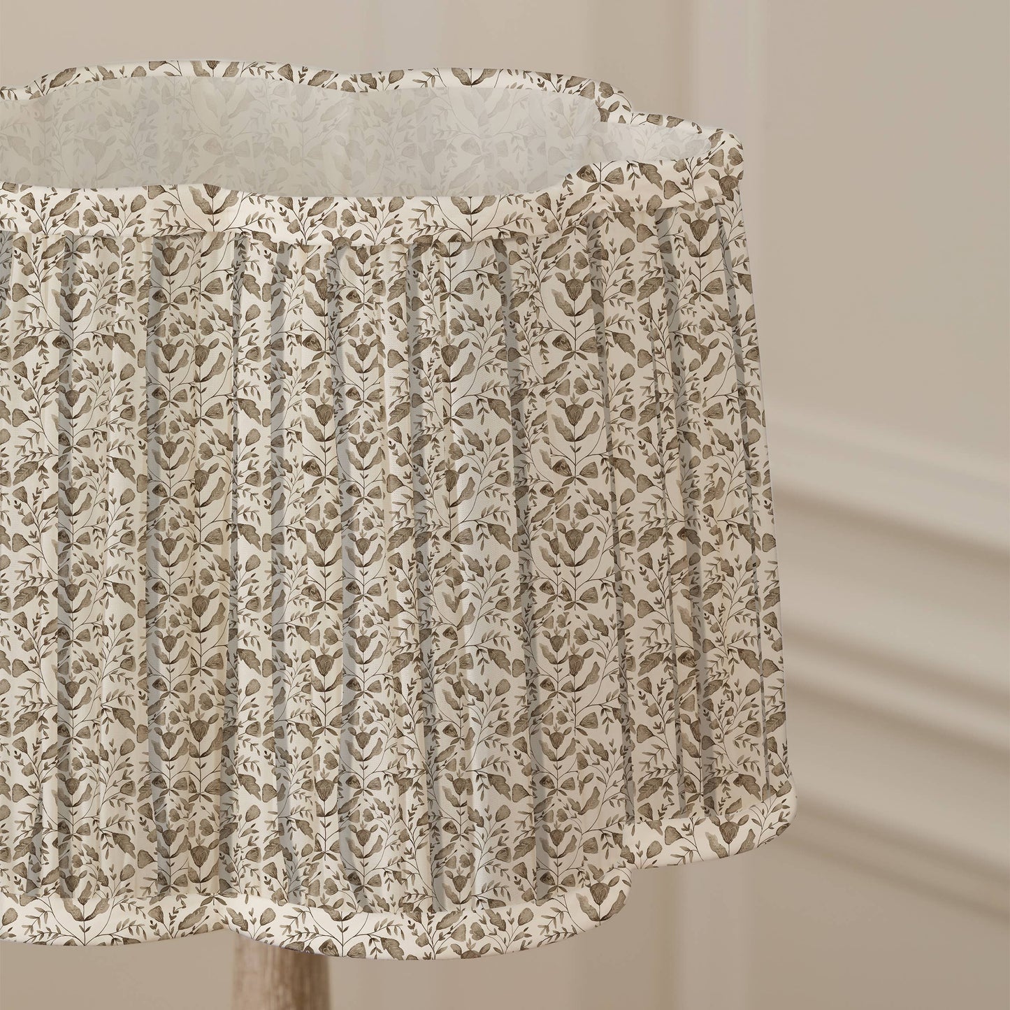 Juna Pleated Scalloped Lamp Shade Stone: Stone / 20 x 30 x 30cm