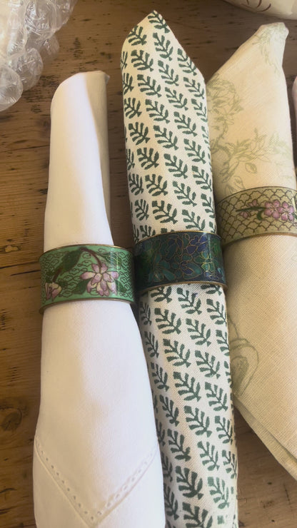 Cloisonne Style Napkin Ring Set